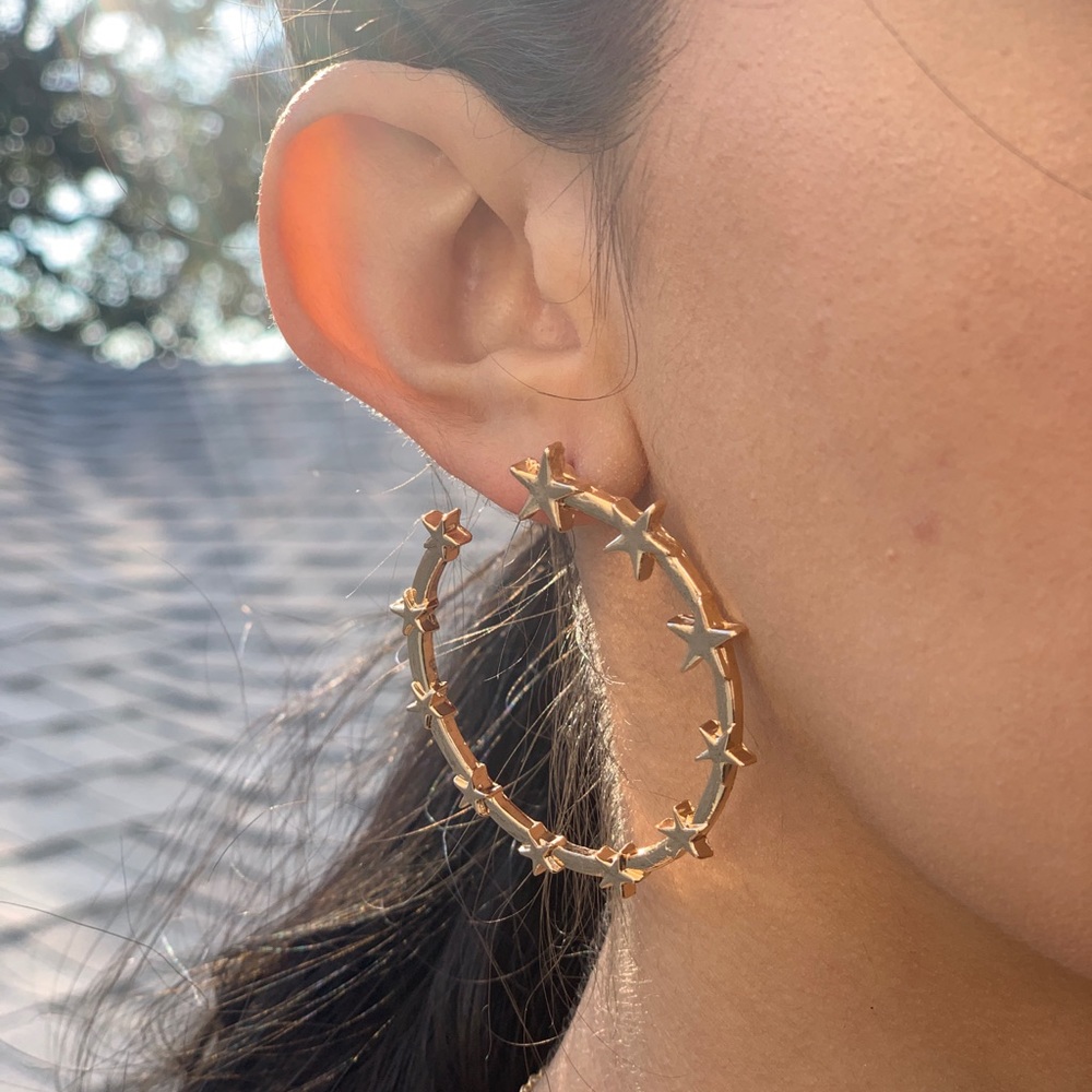 Star Hoop Earrings